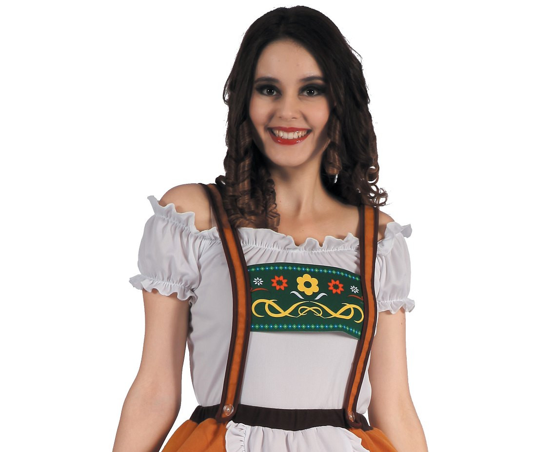 Role play-set for adult Orange Beer Girl (top, suspender skirt), size S EOL